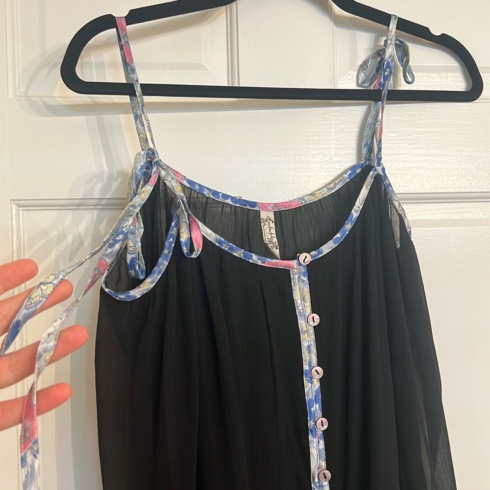 Free People Black Sheer Cover-up Dress
